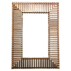 Enorme specchio in legno dorato argentato di Christopher Guy, design moderno, in argento