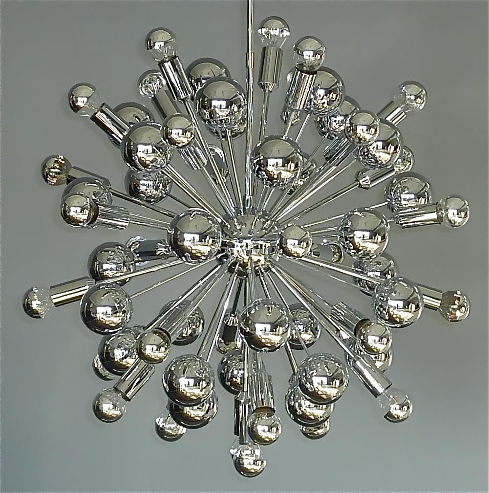 Huge Chrome Space Age Sputnik Starburst Chandelier Stilnovo Style 1970s Atomic For Sale 8