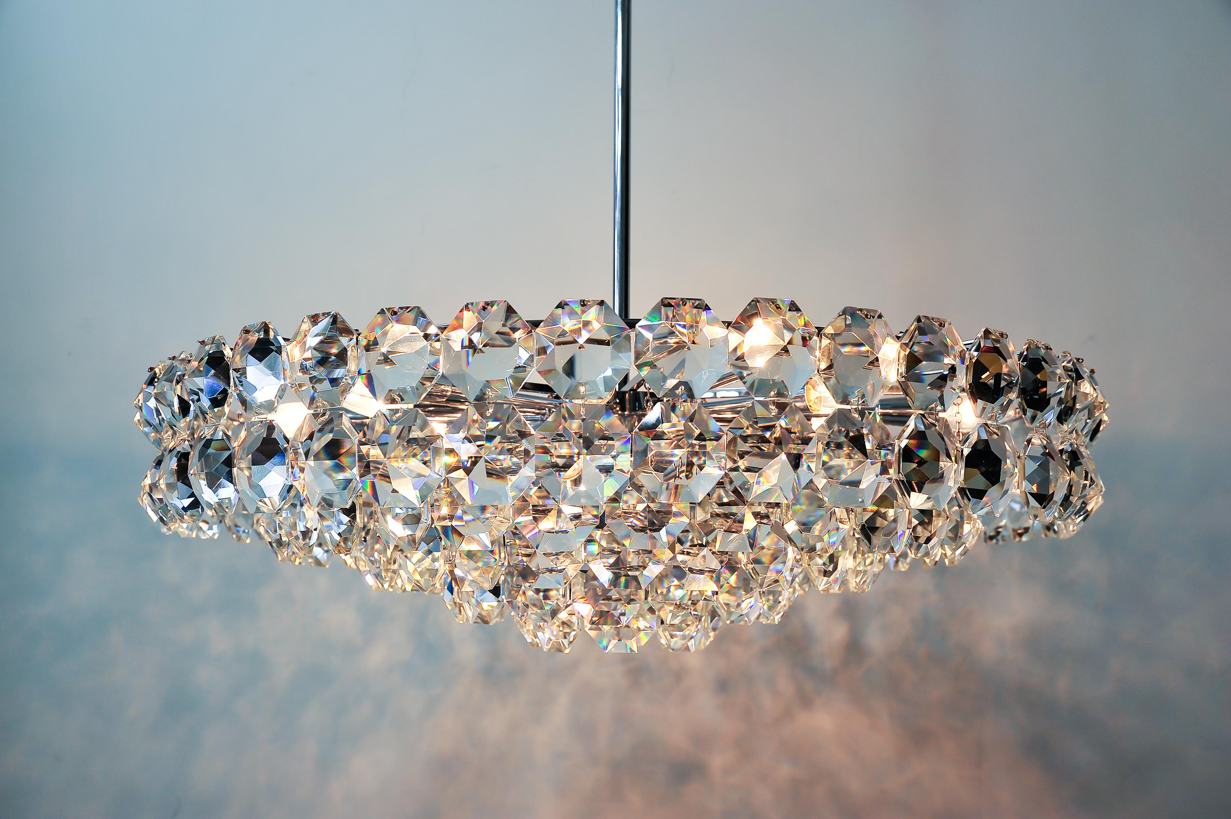 Huge Chromed Chandelier, circa 1960s For Sale 5