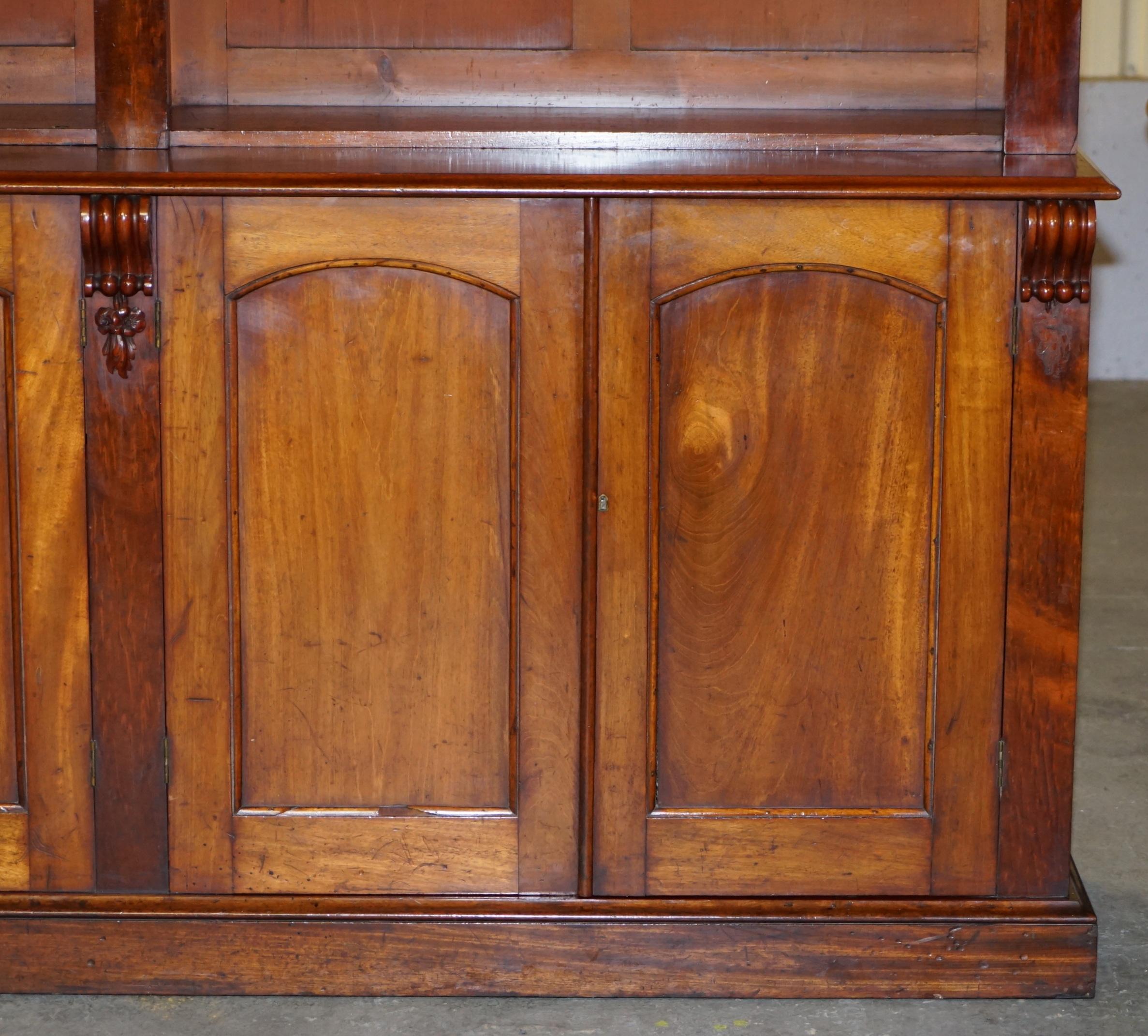 High Victorian Huge circa 1860 Antique Victorian Walnut Library Study Bookcase Cupboard Base