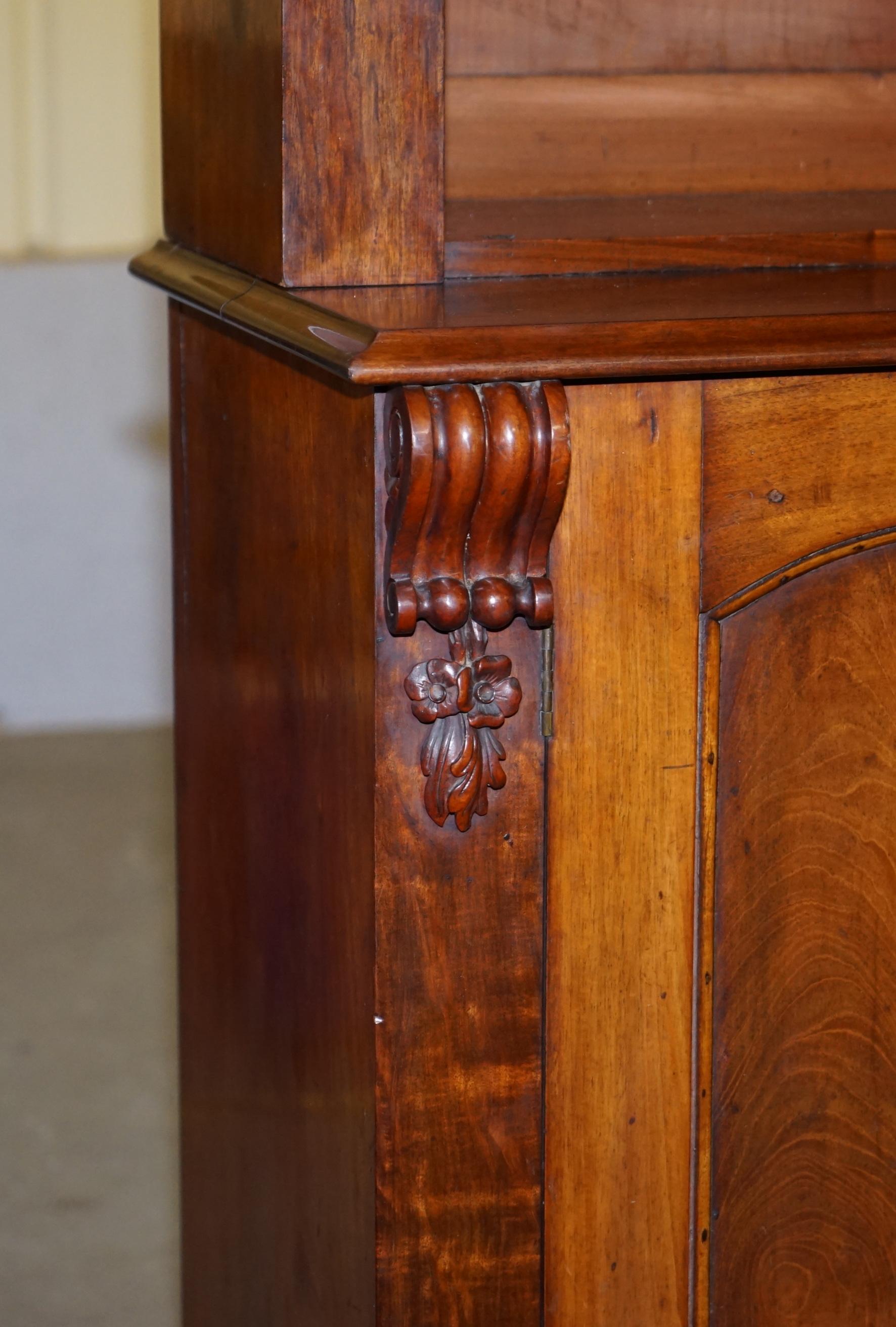 Mid-19th Century Huge circa 1860 Antique Victorian Walnut Library Study Bookcase Cupboard Base