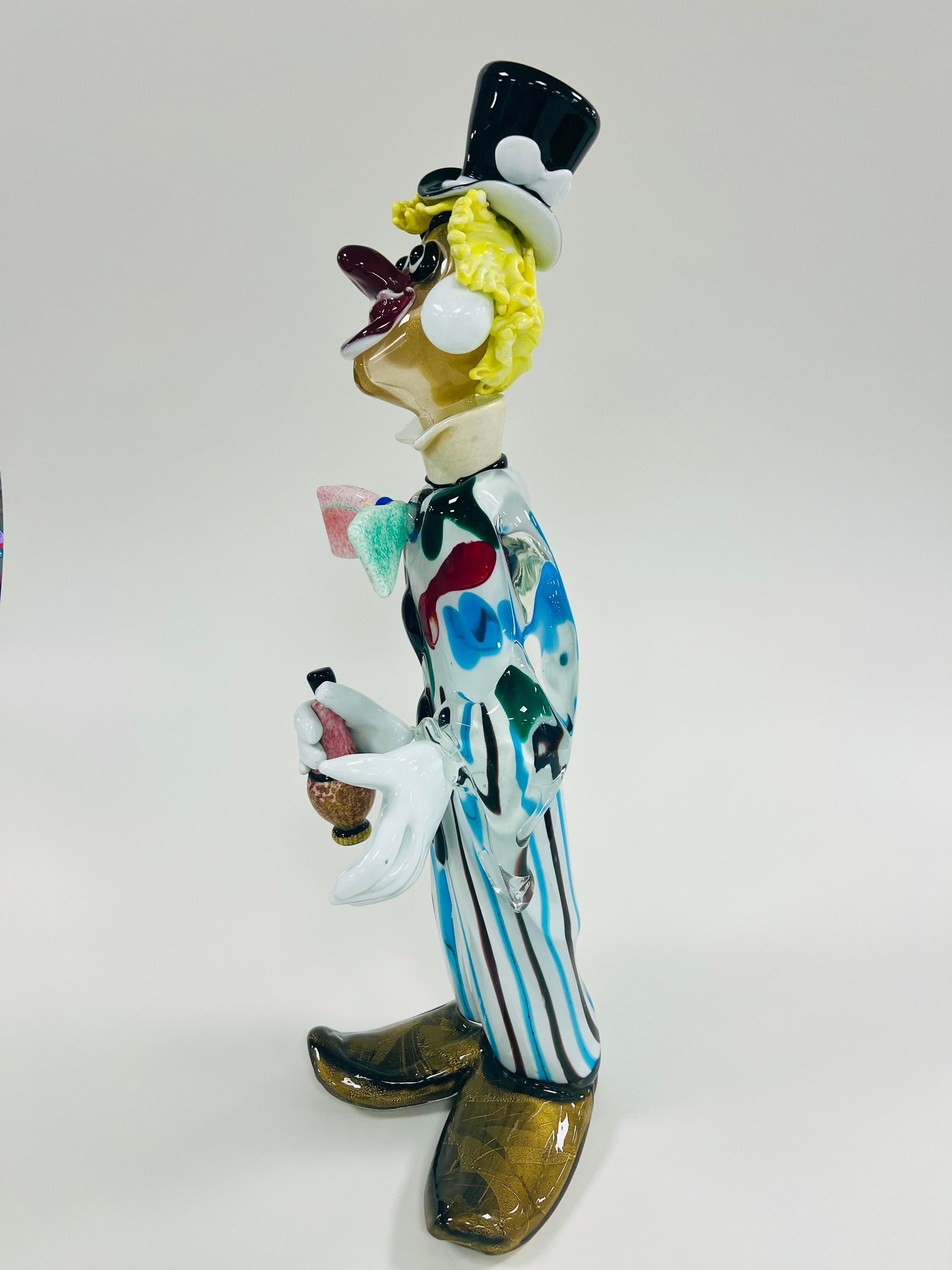Italiano Enorme pagliaccio in vetro di Murano di Gino Cenedese circa 1950 in vendita