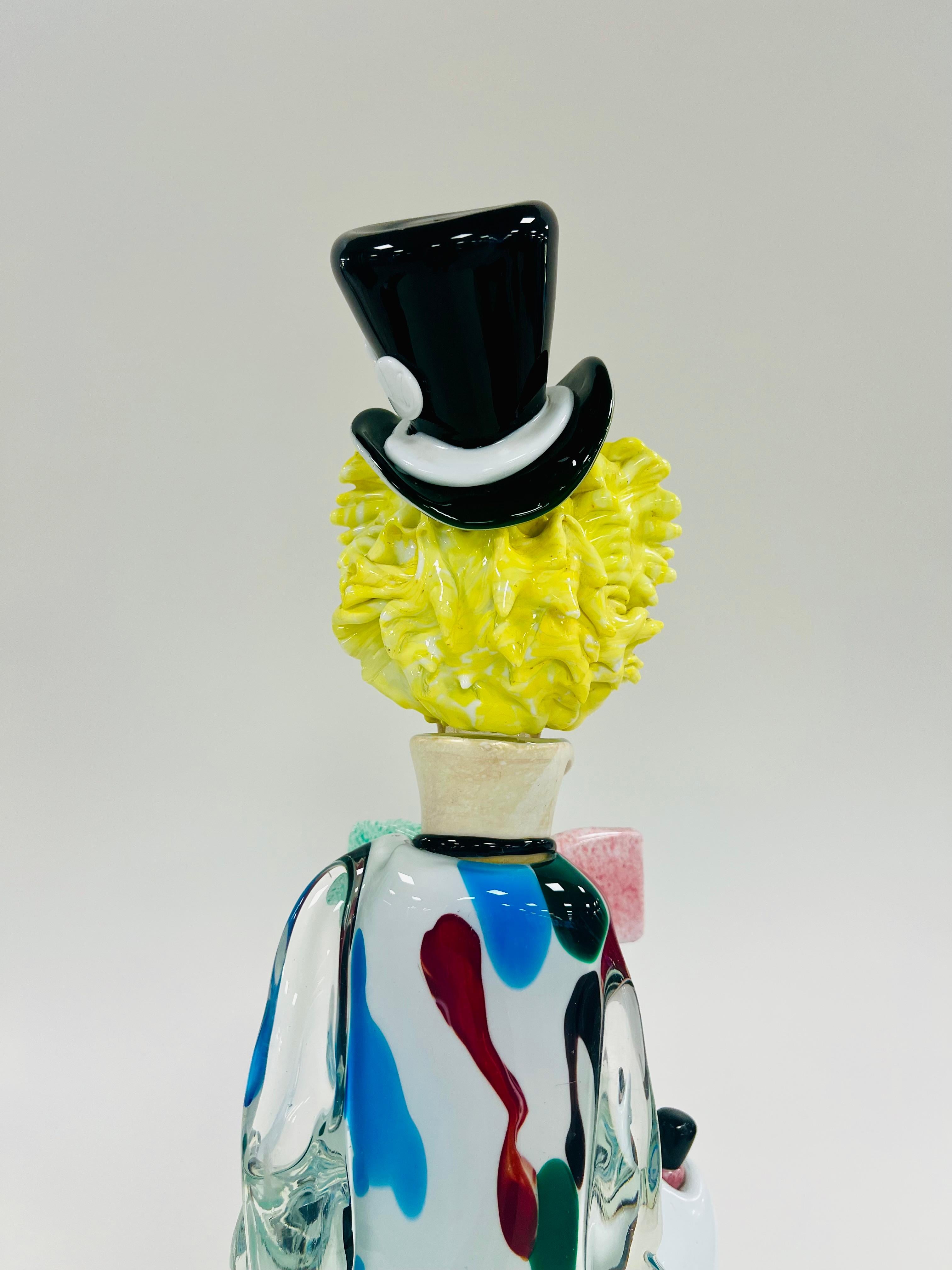 Fatto a mano Enorme pagliaccio in vetro di Murano di Gino Cenedese circa 1950 in vendita
