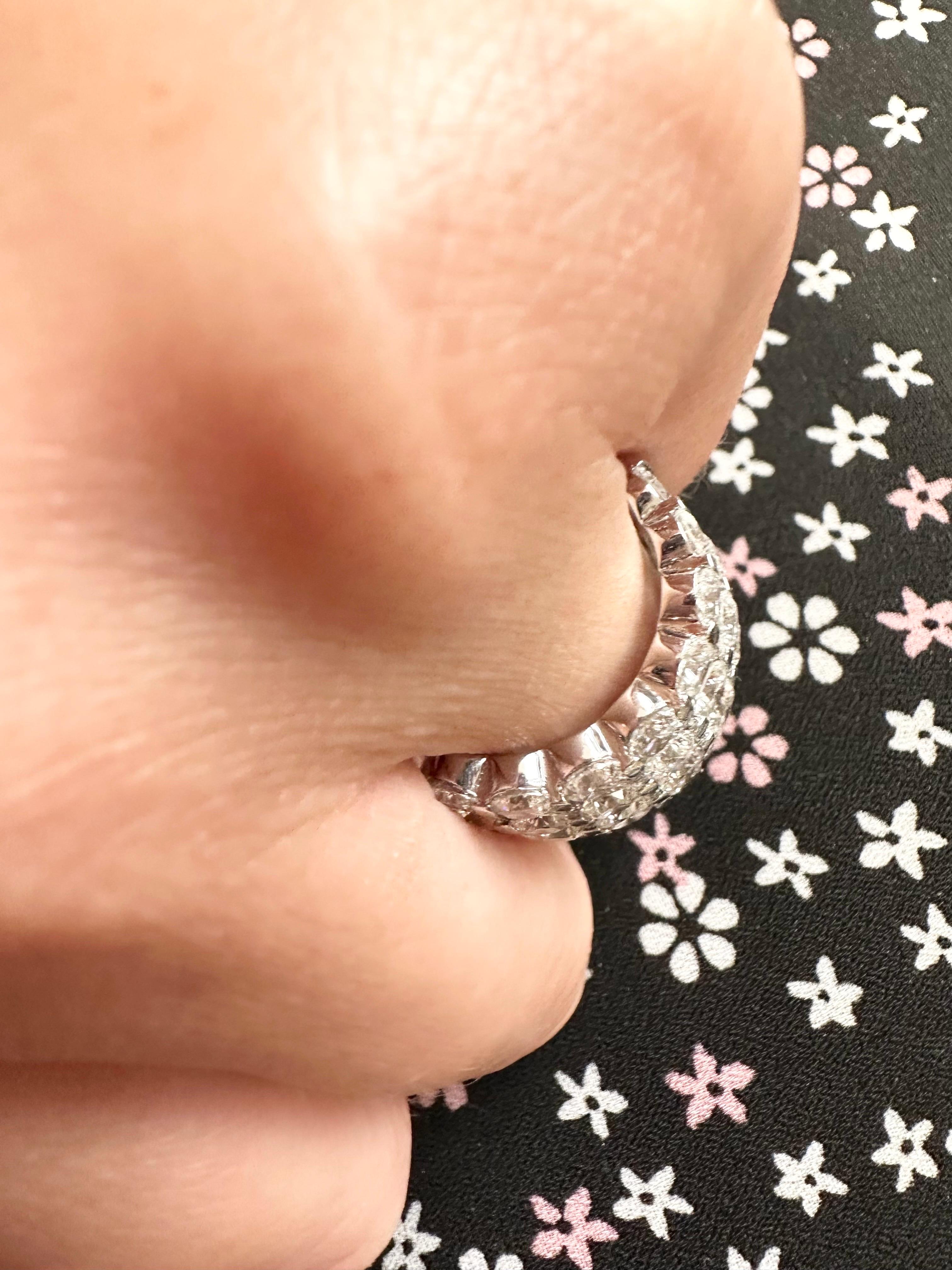 Huge cocktail ring 5ct 18kt whit gold wide diamond ring designer ring For Sale 4