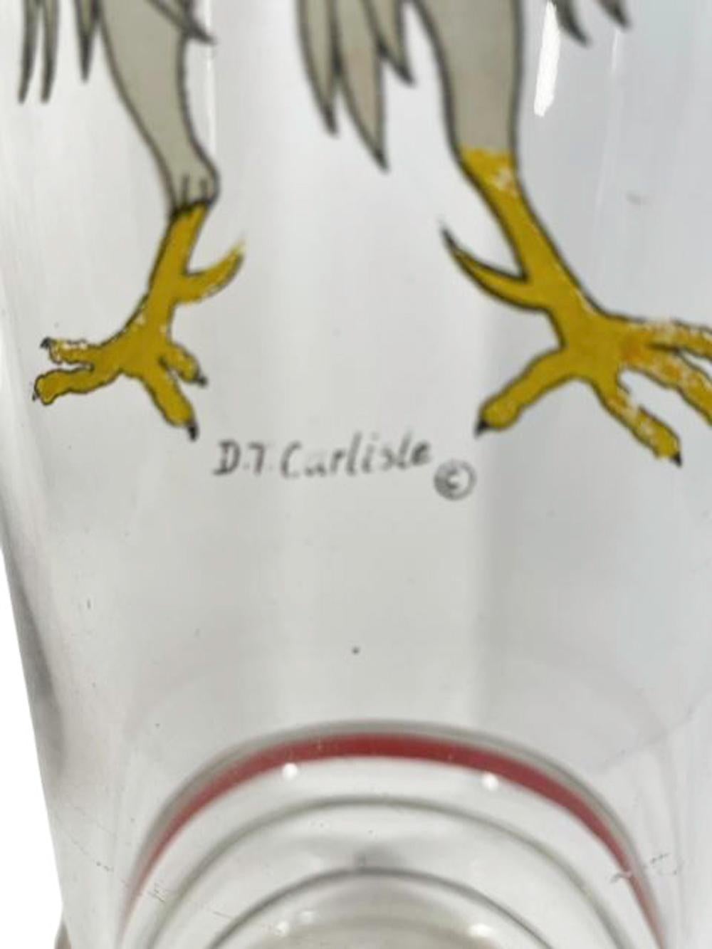 Art Deco Huge Cocktail Shaker w/ Illustration by The New Yorker Cartoonist D.T. Carlisle For Sale