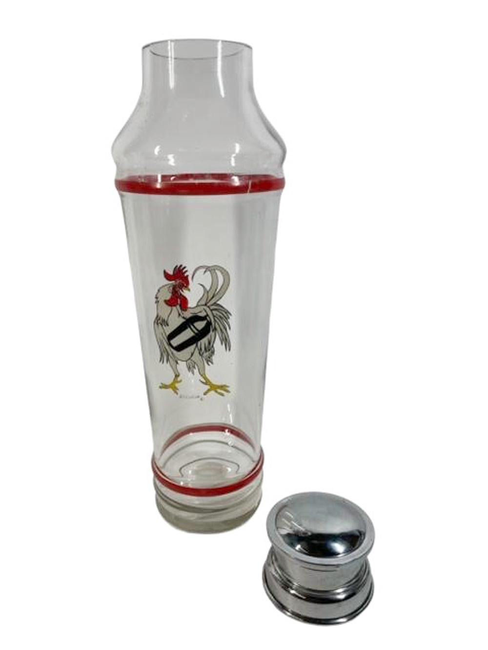 American Huge Cocktail Shaker w/ Illustration by The New Yorker Cartoonist D.T. Carlisle For Sale