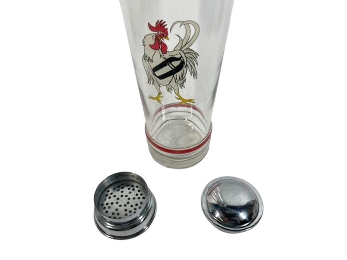 20th Century Huge Cocktail Shaker w/ Illustration by The New Yorker Cartoonist D.T. Carlisle For Sale