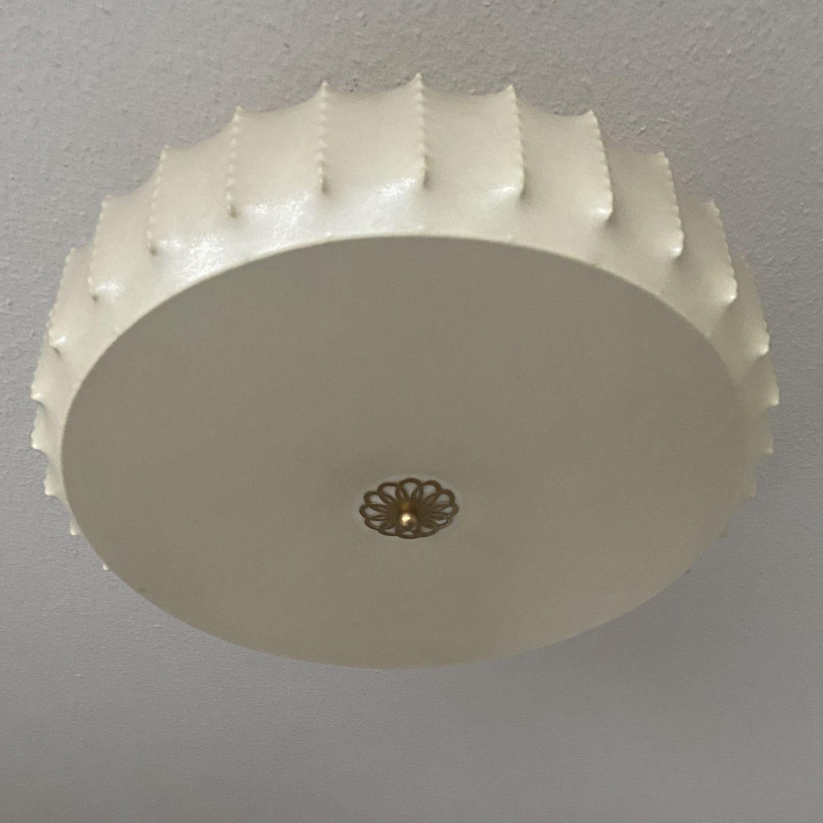 Extra Large Mid-Century Modern Cocoon four-light flush mount, ceiling light in the style of Achille Castiglioni, designed by Friedel Wauer for Goldkant Leuchten and manufactured in Germany during the 1960s. With four light sockets for E14 candelabra