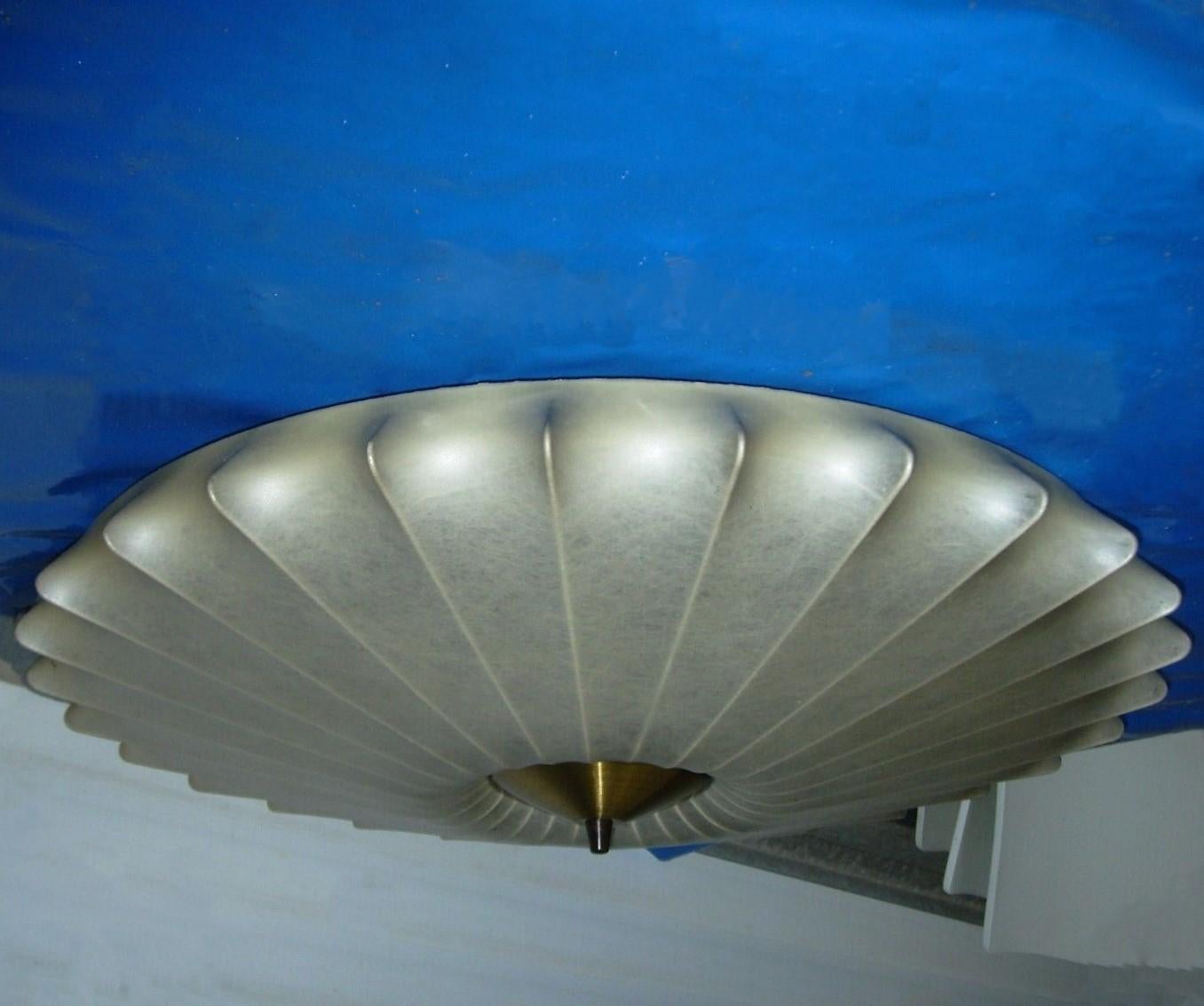 Mid-Century Modern Huge Cocoon Flush Mount by Friedel Wauer for Goldkant, Castiglioni, Flos Style