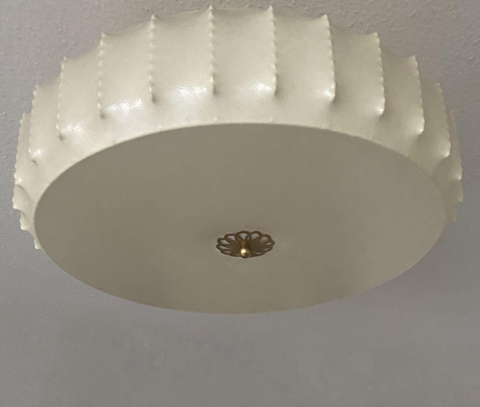 Mid-Century Modern Large Cocoon Flush Mount by Friedel Wauer for Goldkant, Castiglioni, Flos Style