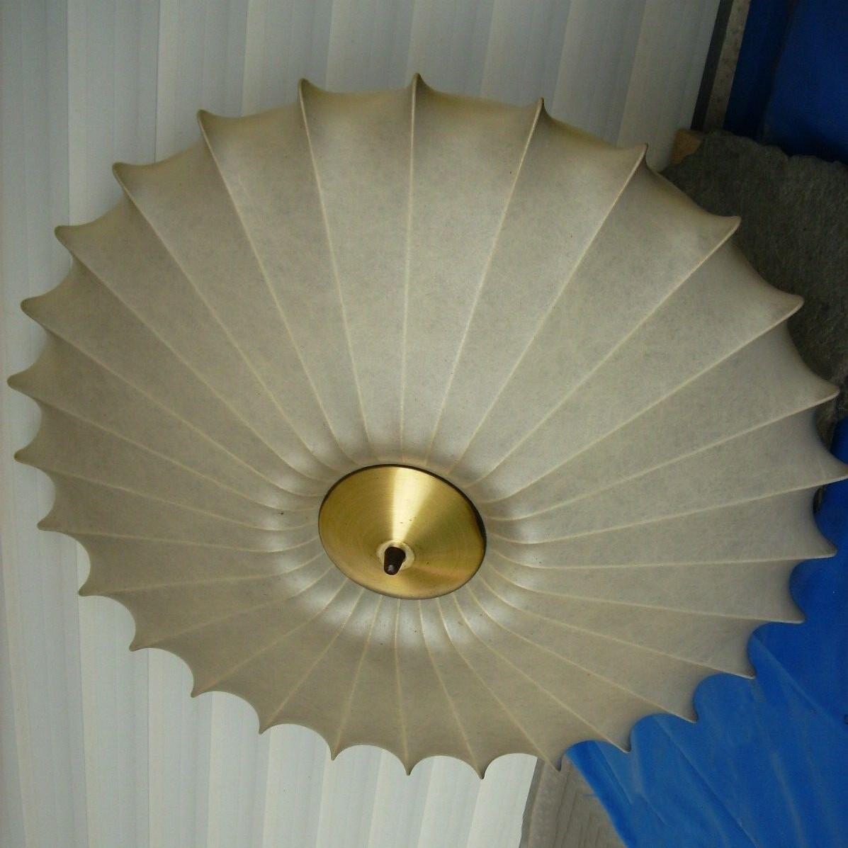 German Huge Cocoon Flush Mount by Friedel Wauer for Goldkant, Castiglioni, Flos Style