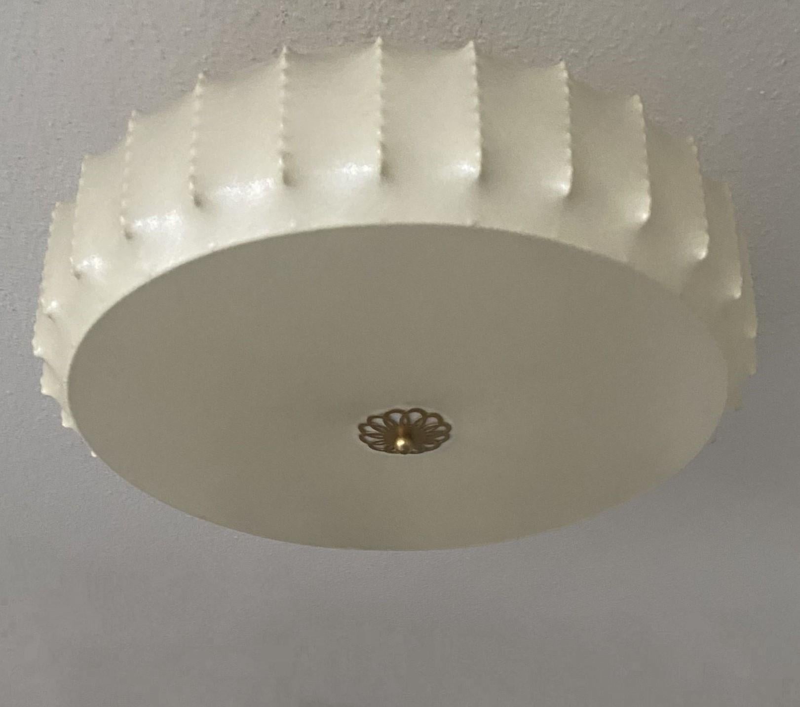 German Large Cocoon Flush Mount by Friedel Wauer for Goldkant, Castiglioni, Flos Style