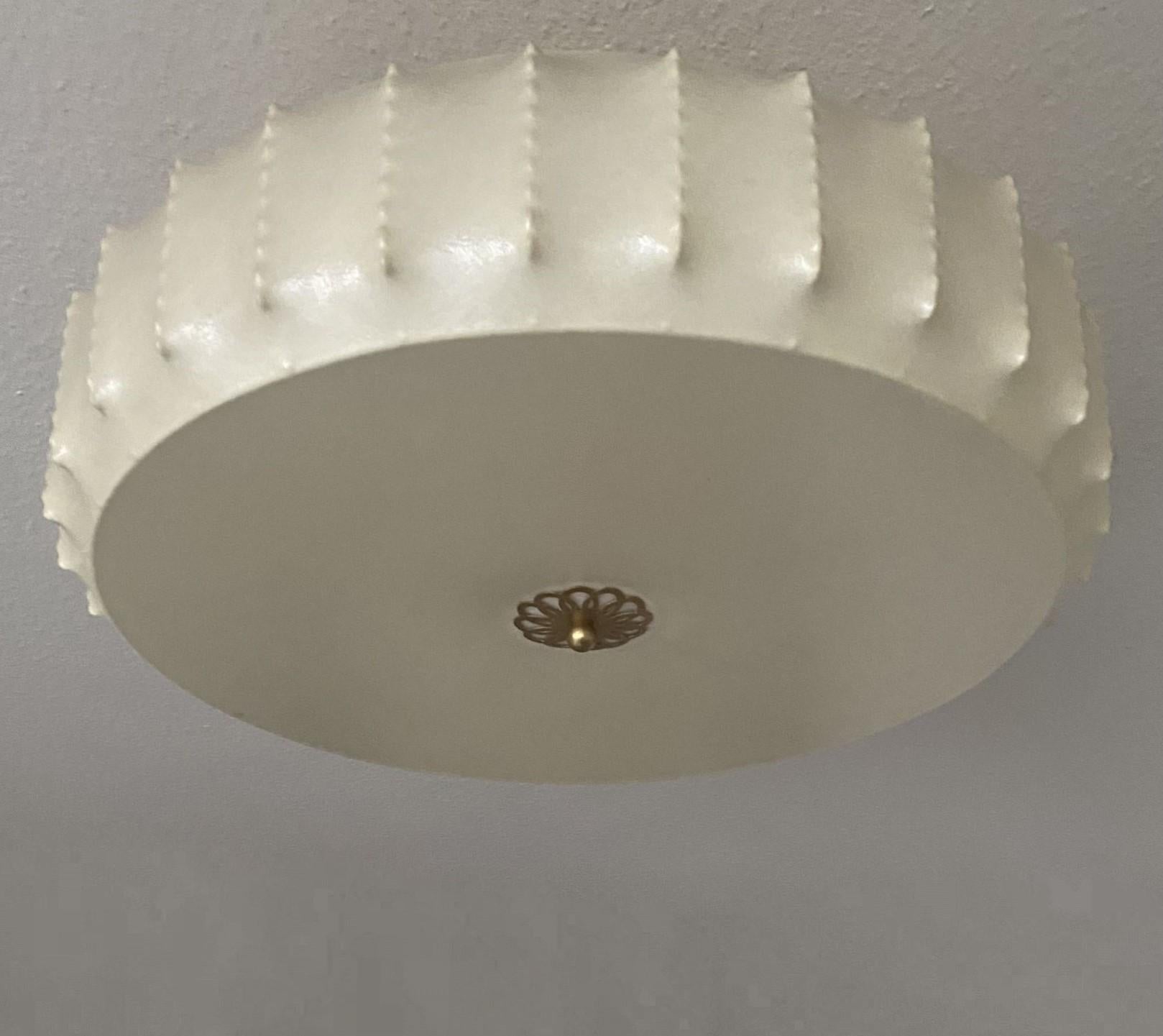 Hand-Crafted Large Cocoon Flush Mount by Friedel Wauer for Goldkant, Castiglioni, Flos Style