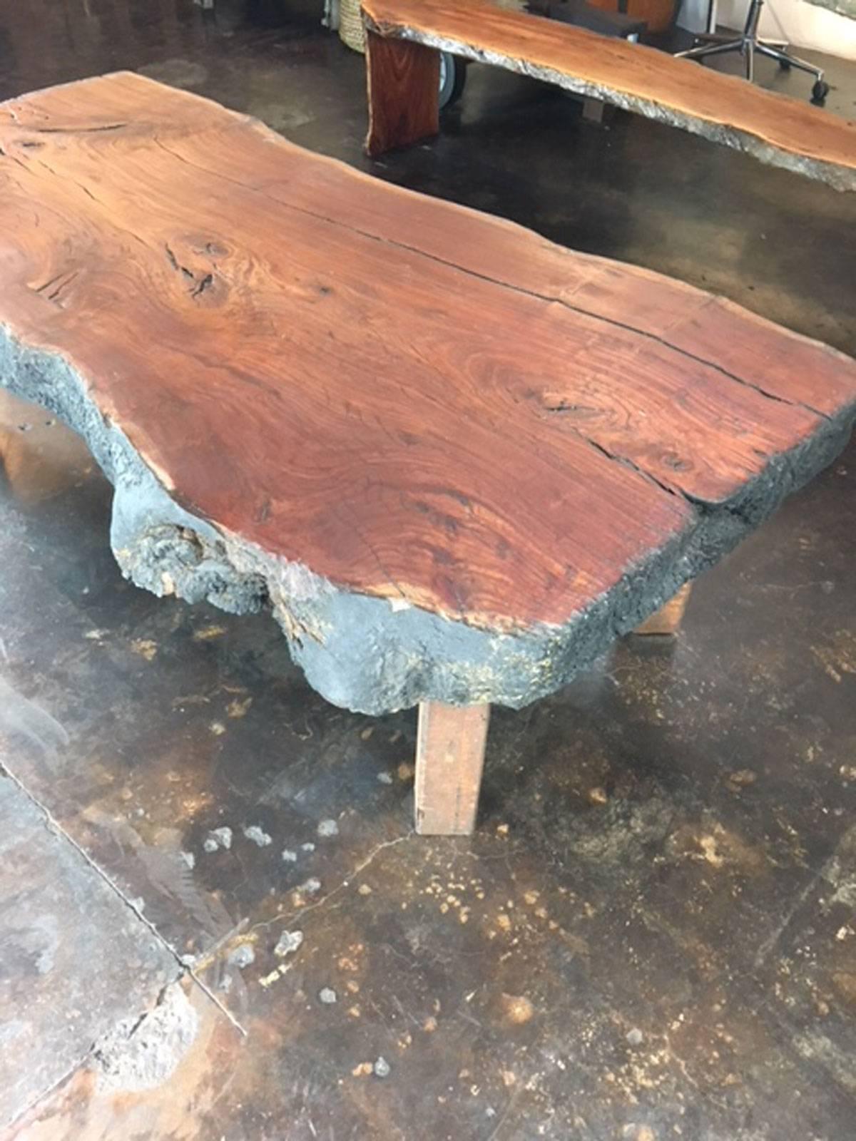 American Huge Coffee Table or Display Table in Eucalyptus Wood For Sale