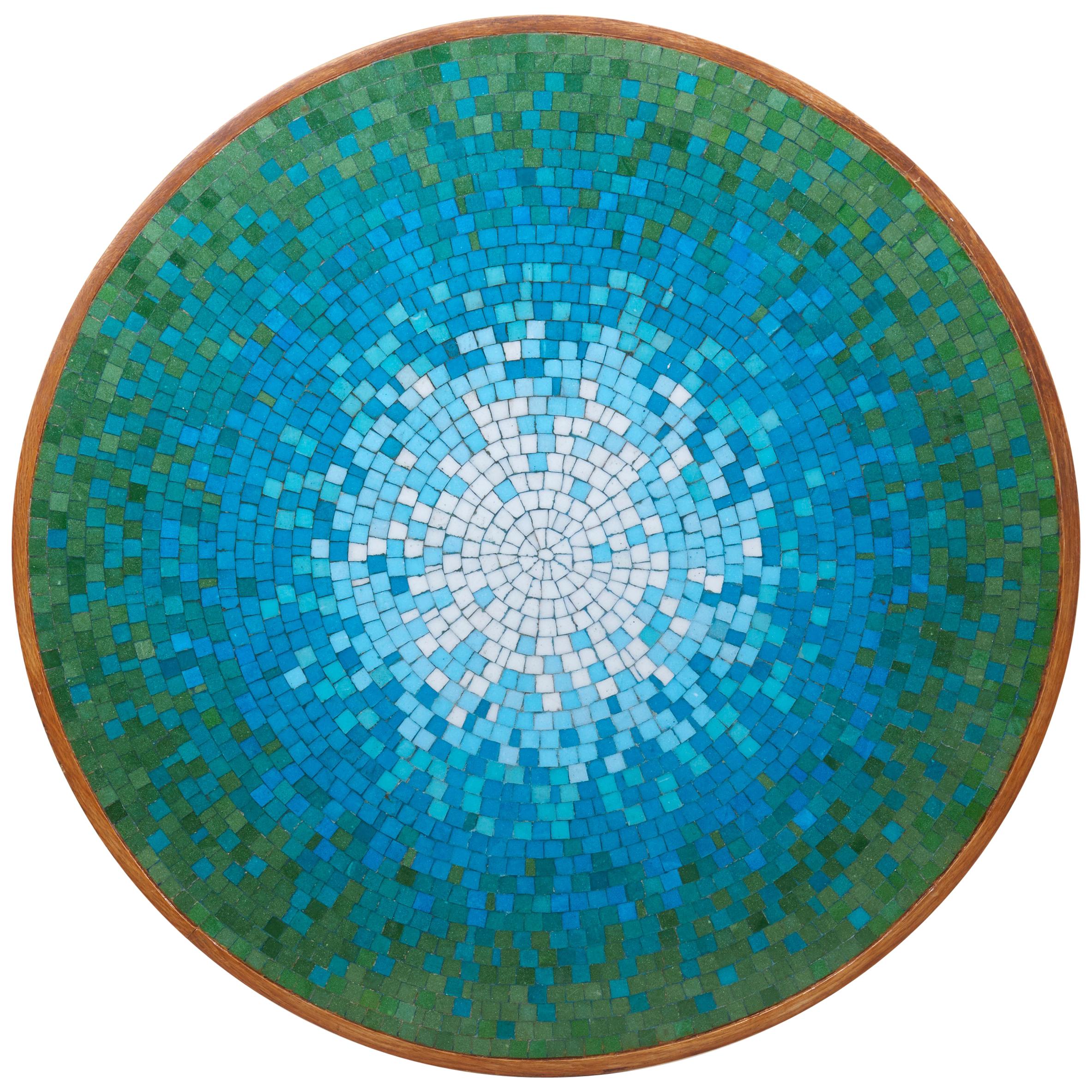Huge Colorful Mosaic Tile Top Coffee Table, US, 1961