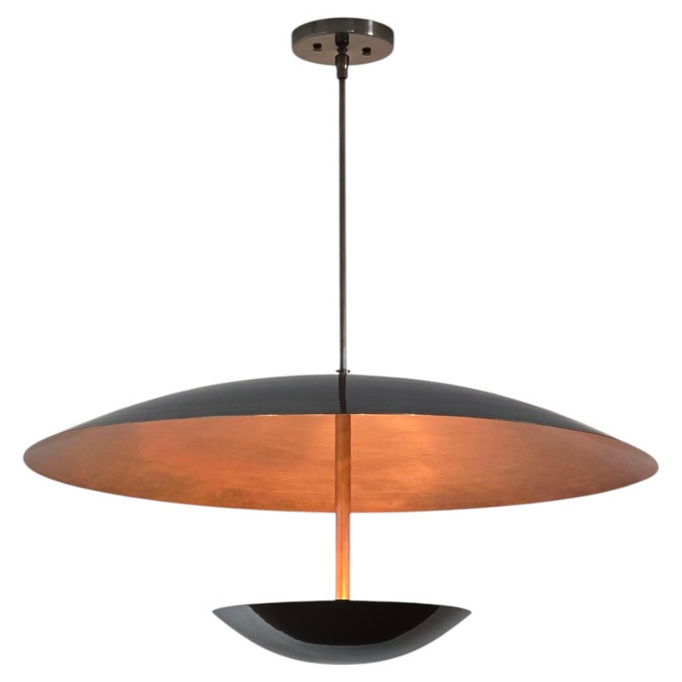Huge Contemporary MCM Style Antique Brass Pendant Uplighter with 4 or 5 lights