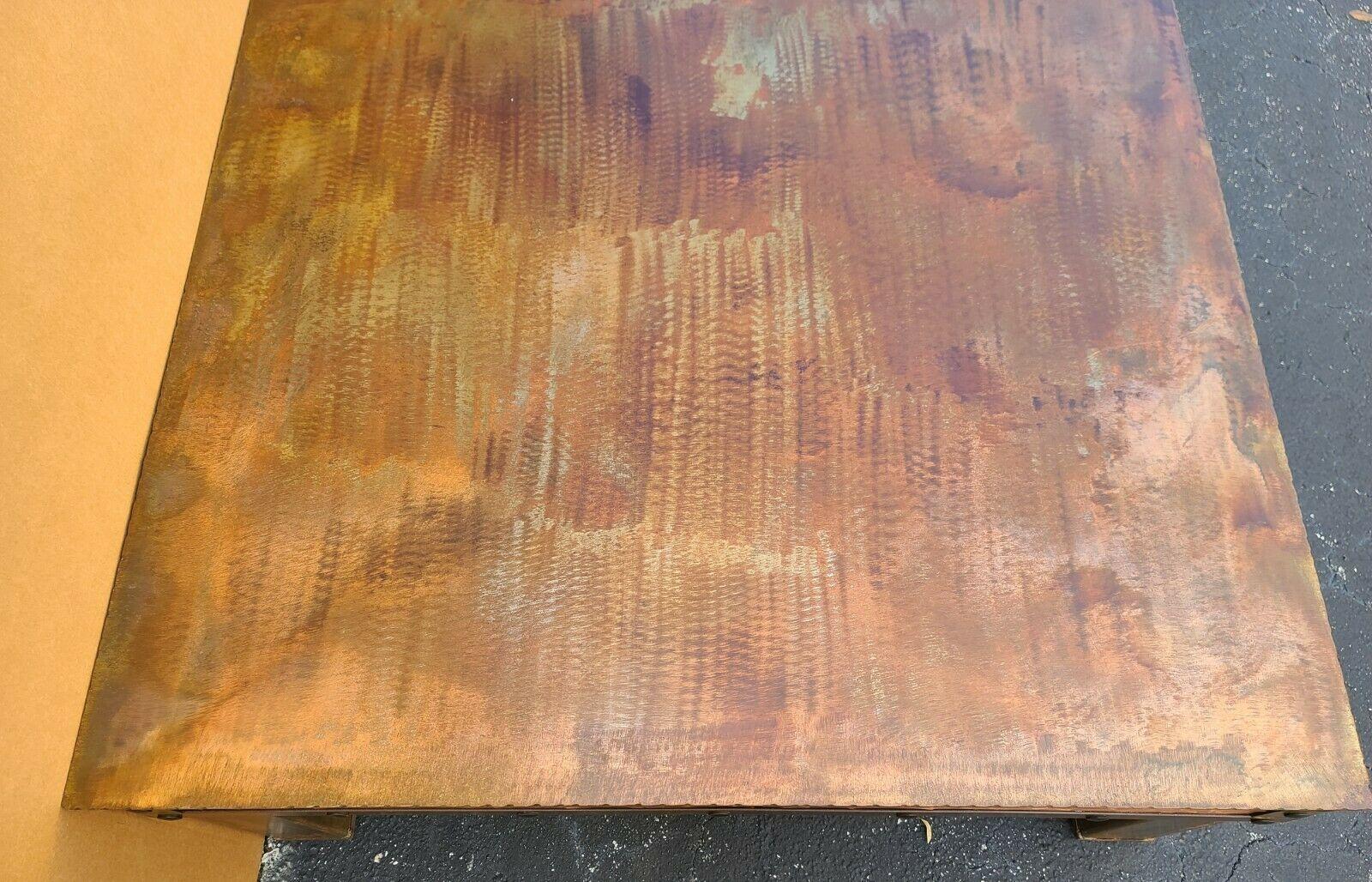 Huge Copper Coffee Cocktail Table In Good Condition For Sale In Lake Worth, FL