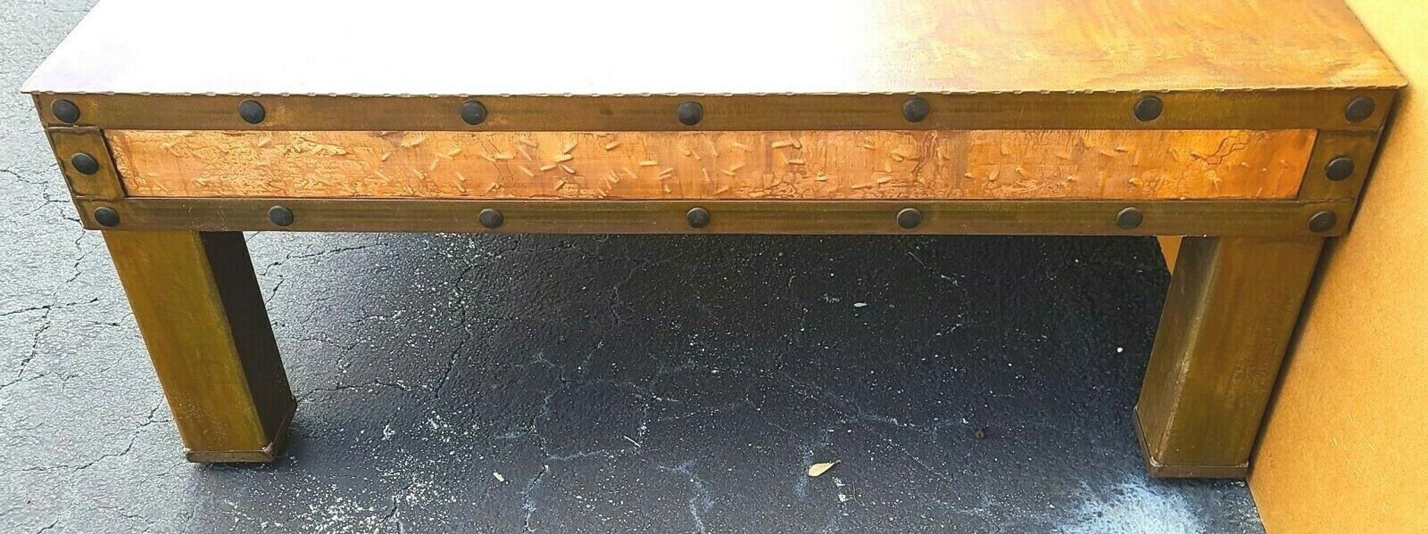 Huge Copper Coffee Cocktail Table For Sale 2