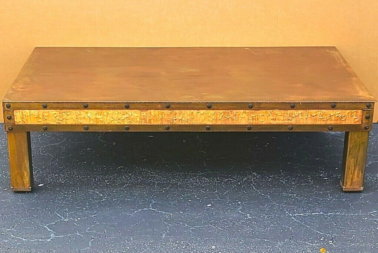 Huge Copper Coffee Cocktail Table For Sale 3