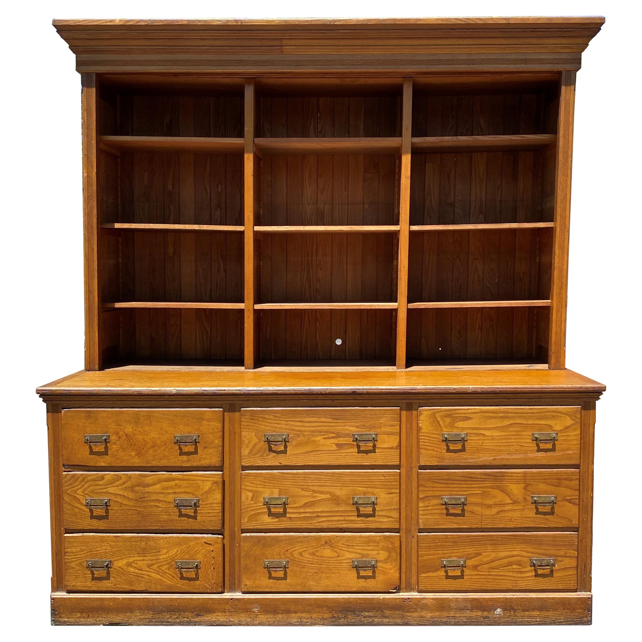 French Bookcase W/ Bottom Drawer For Sale at 1stDibs