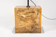 Huge Crushed Ice Resin Lamp Attributed to Roméo Rega