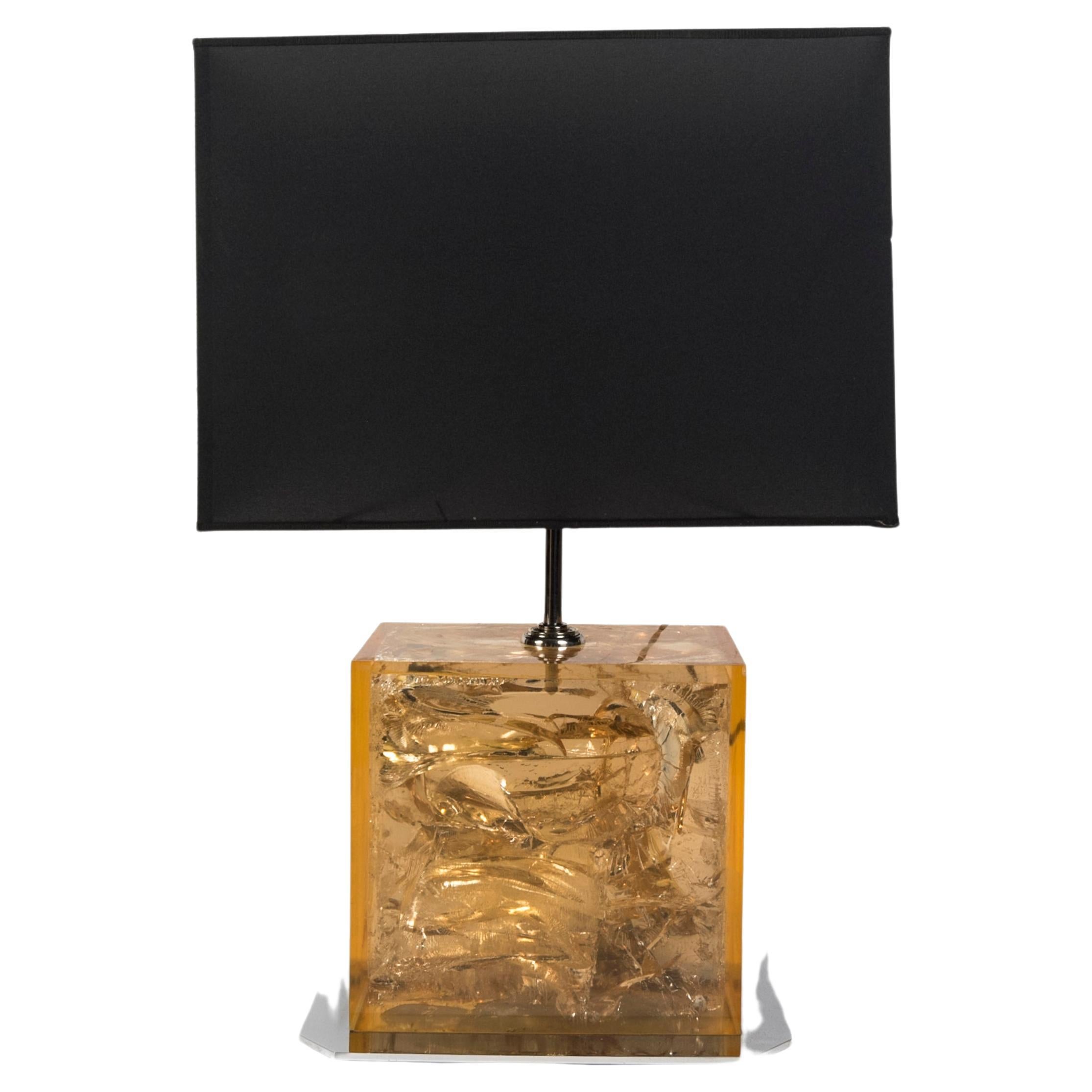 Huge Crushed Ice Resin Lamp Attributed to Roméo Rega For Sale