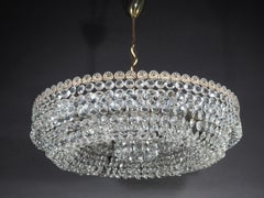 Enorme lampadario Art Deco in cristallo di Bakalowits o Lobmeyr, Austria, anni '40 circa