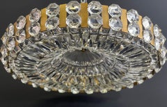 Huge Crystal Art Deco Semi Flush Mount by Bakalowits, Austria, circa 1960s