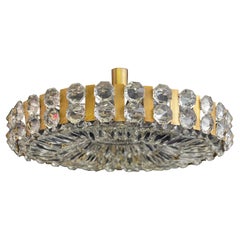 Huge Crystal Art Deco Semi Flush Mount by Bakalowits, Austria, circa 1960s