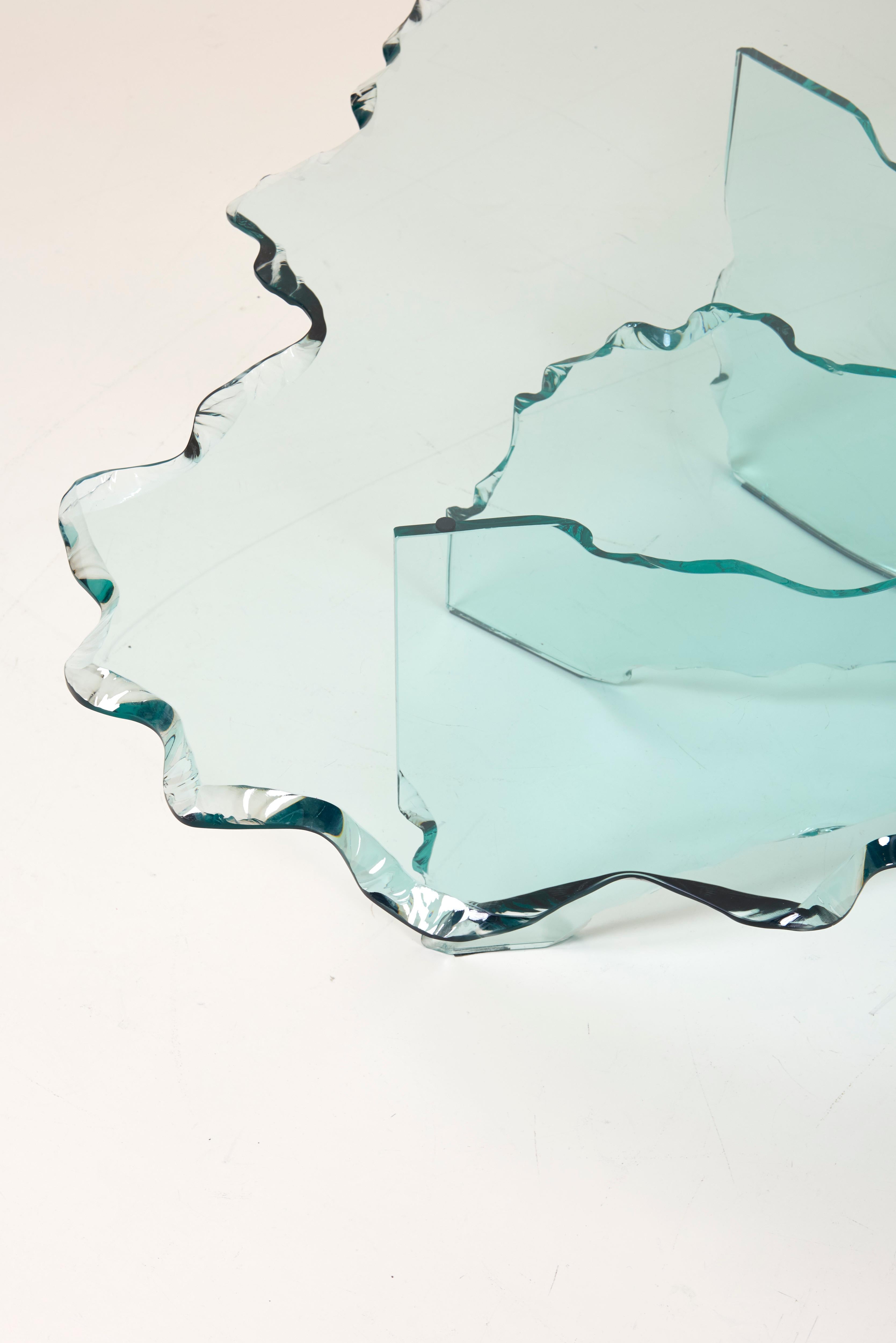 Großer Couchtisch aus geschliffenem Kristallglas mit Muscheln von Danny Lane für Fiam im Angebot 8