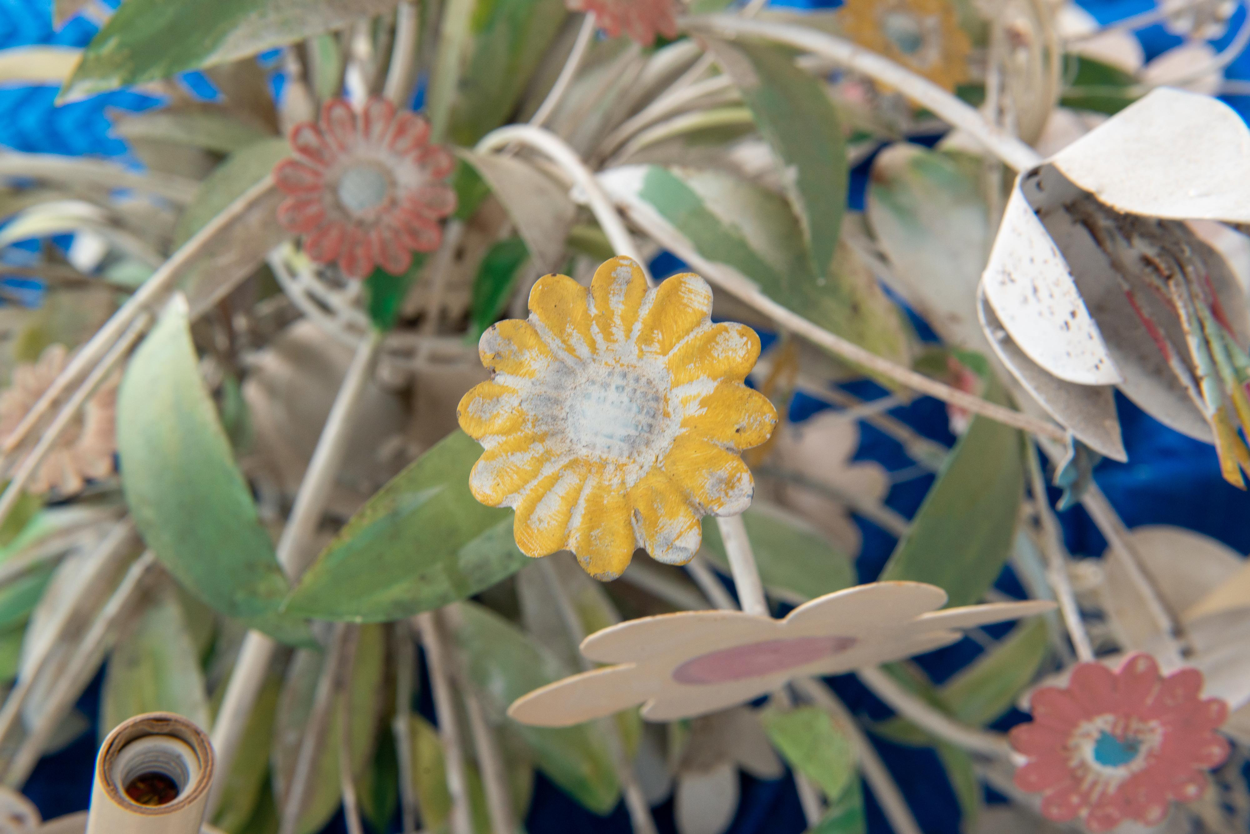 Huge Custom Made Metal Floral Chandelier For Sale 4