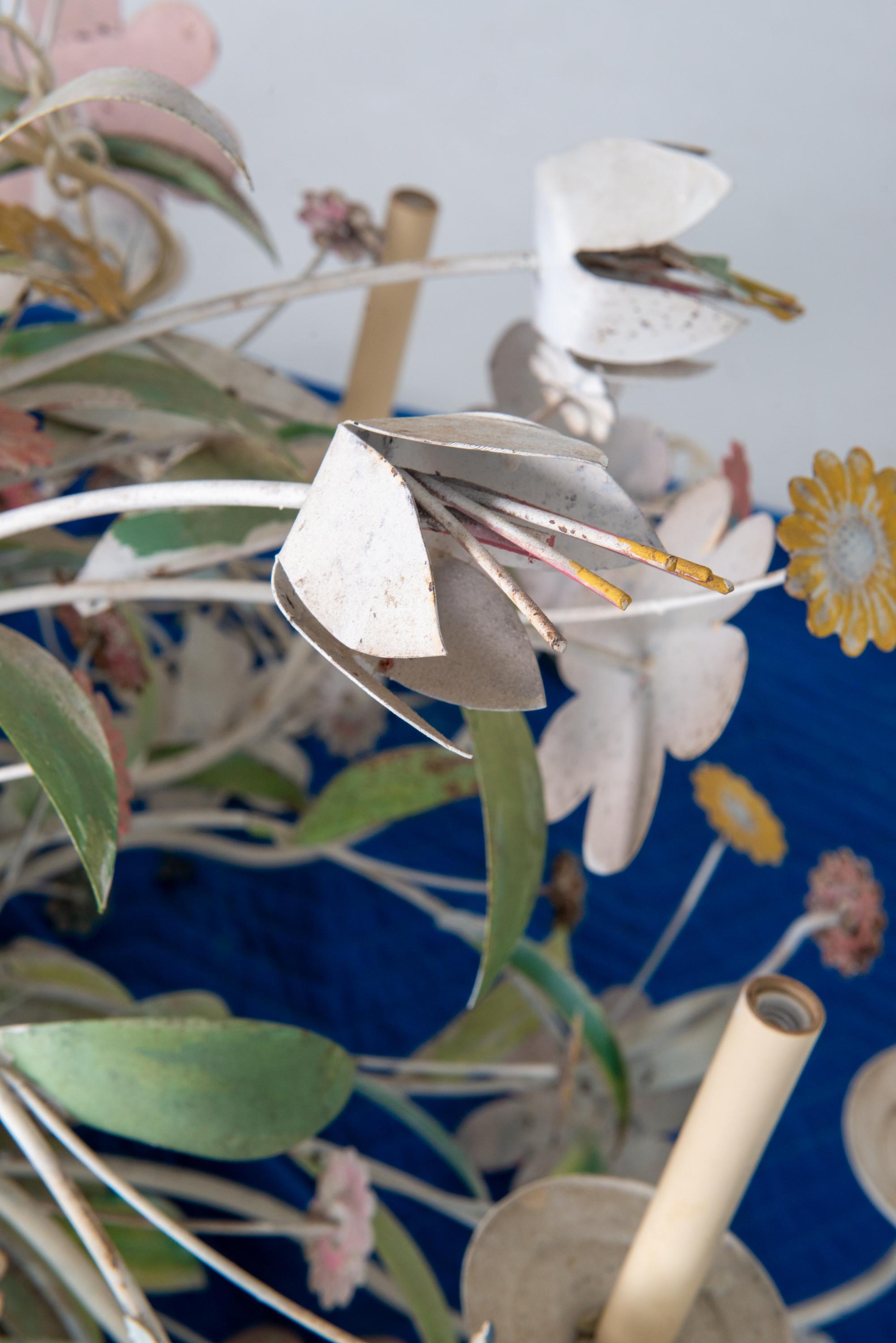 Huge Custom Made Metal Floral Chandelier For Sale 9