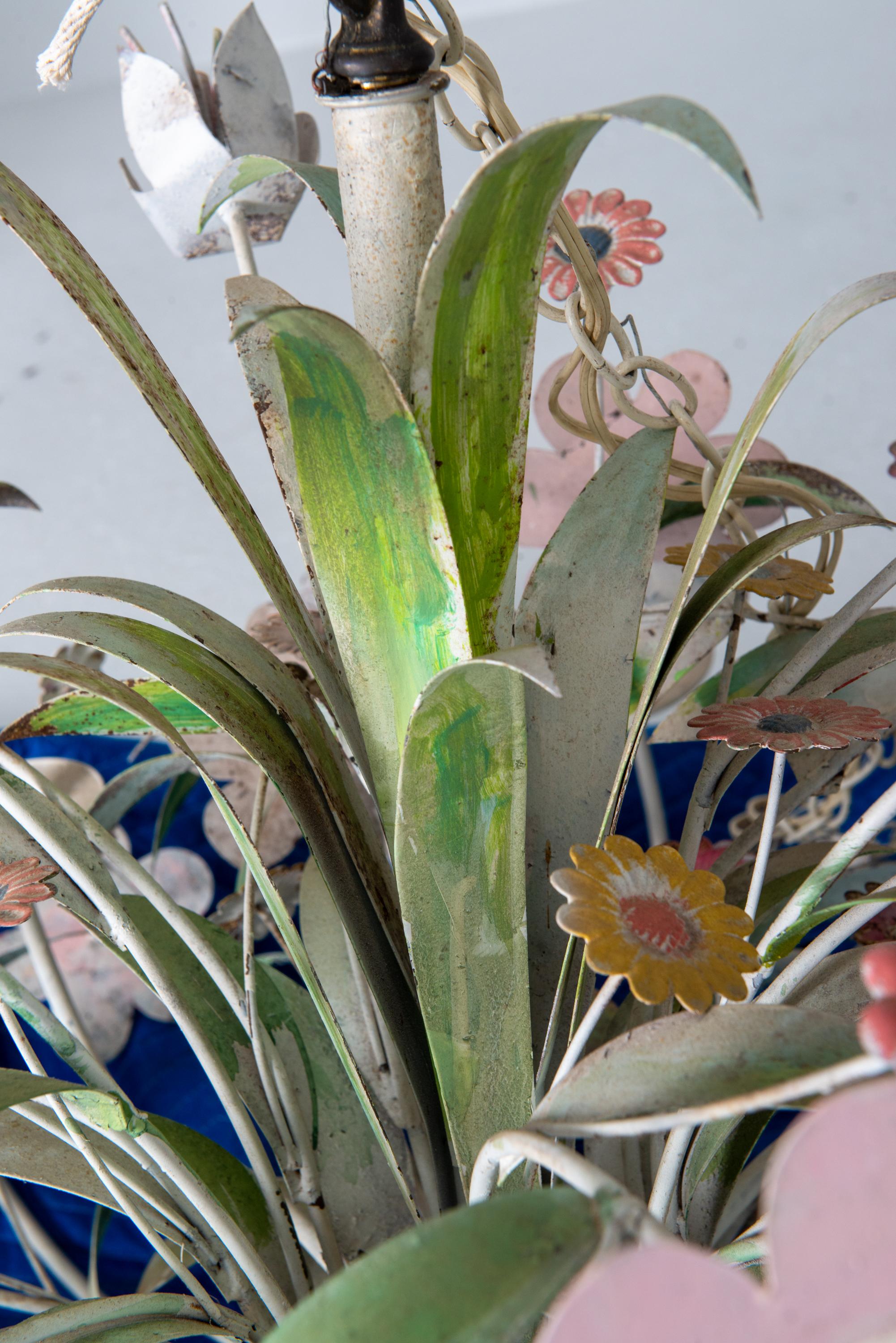 Huge Custom Made Metal Floral Chandelier For Sale 10