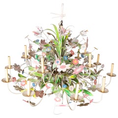 Huge Custom Made Metal Floral Chandelier