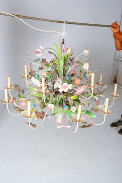 Huge Custom Made Metal Floral Chandelier