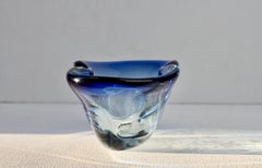 Vintage Da Ros for Cenedese Mid-Century Italian Blue Murano Glass Bowl Dish (Plat en verre de Murano bleu)