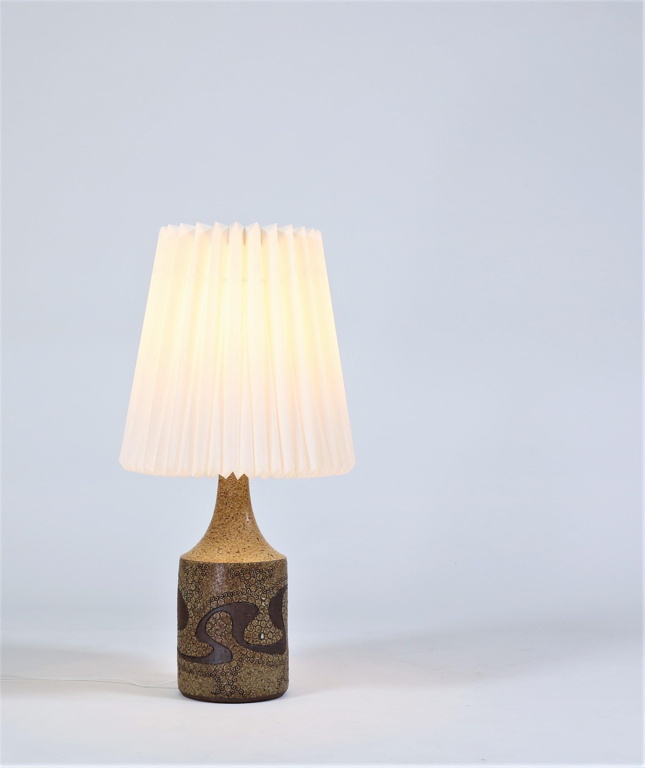 Scandinavian Modern Huge Danish Modern 1960s Ceramic Floor Lamp with Robert Kasal Le Klint Shade