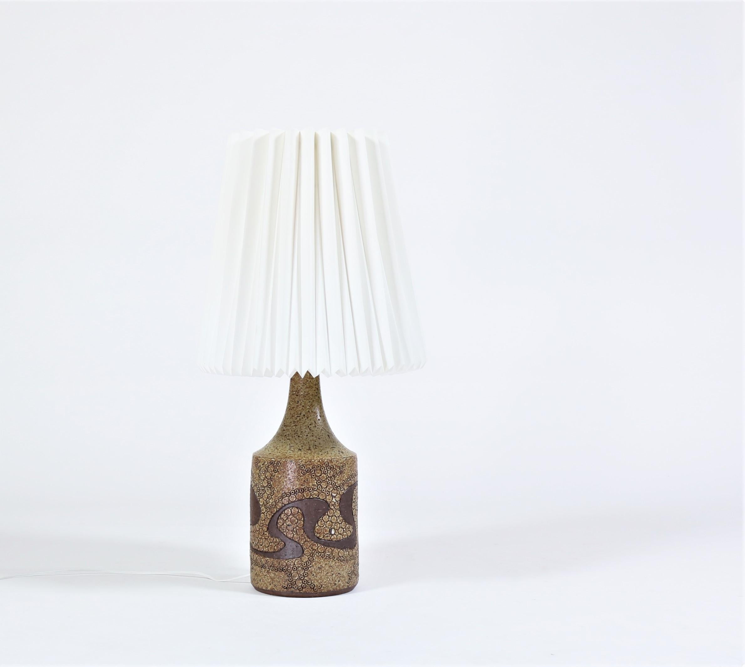 Mid-20th Century Huge Danish Modern 1960s Ceramic Floor Lamp with Robert Kasal Le Klint Shade