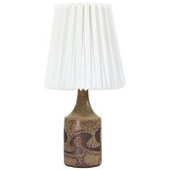 Riesige dänische moderne 1960er Keramik-Stehlampe mit Robert Kasal Le Klint-Schirm