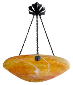 Enorme lampadario a sospensione Daum & Majorelle, Art Nouveau / Deco francese, 1905