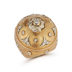 Huge Diamond and Gold Cocktail Ring