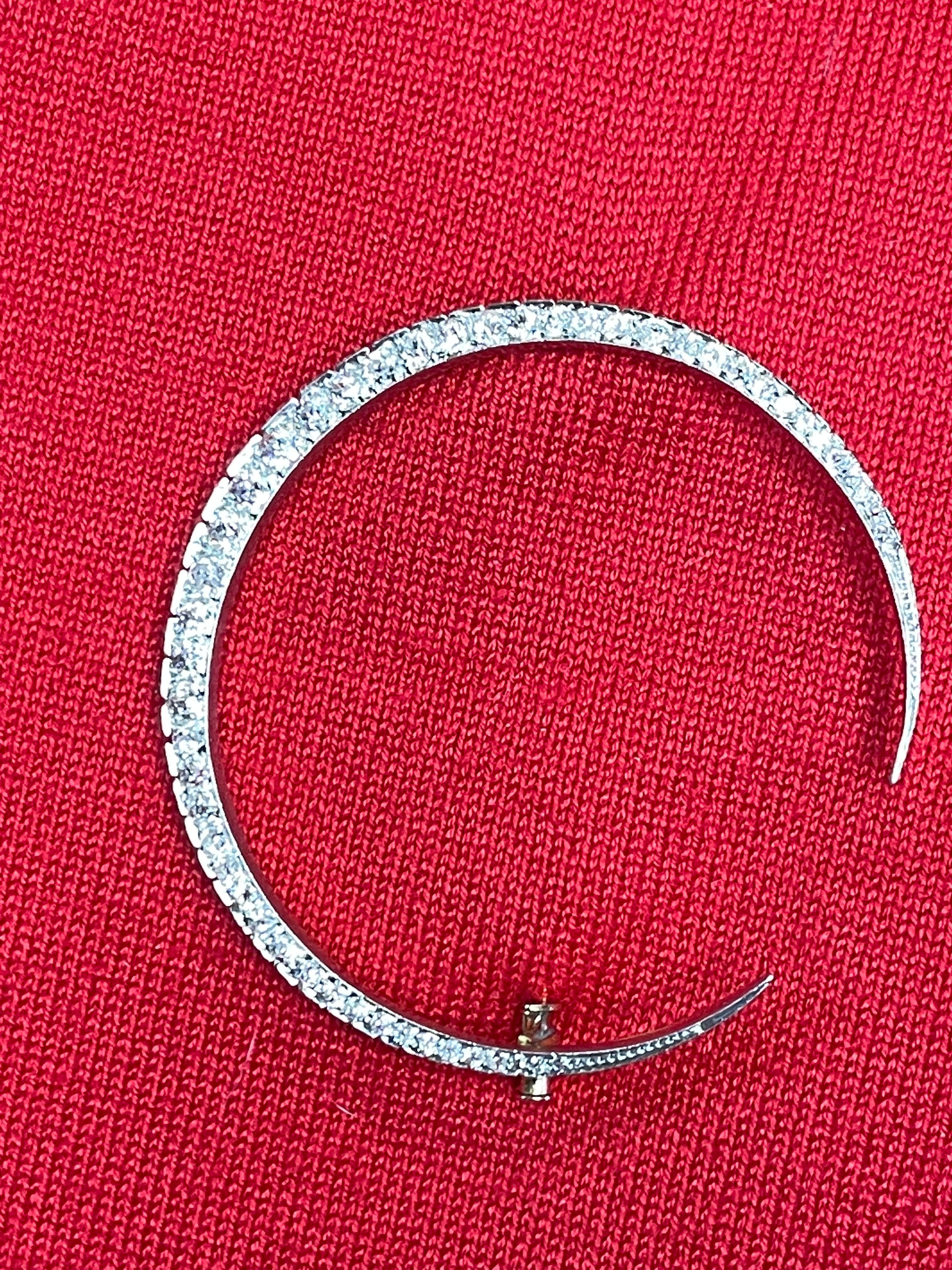 Old European Cut Huge Diamond Crescent Moon Pin