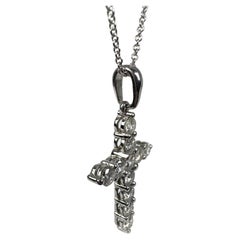 Huge diamond cross 1.61ct 14KT white gold Natural diamond cross pendant