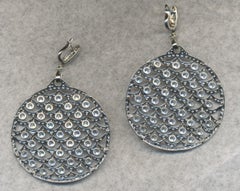 Huge Diamond Dangling Drop Dead  Earrings 12.52 cts. 18k Gold
