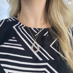 Huge Diamond Pendant Necklace 14K Gold Pear Shape .16 Carat Diamond Necklace