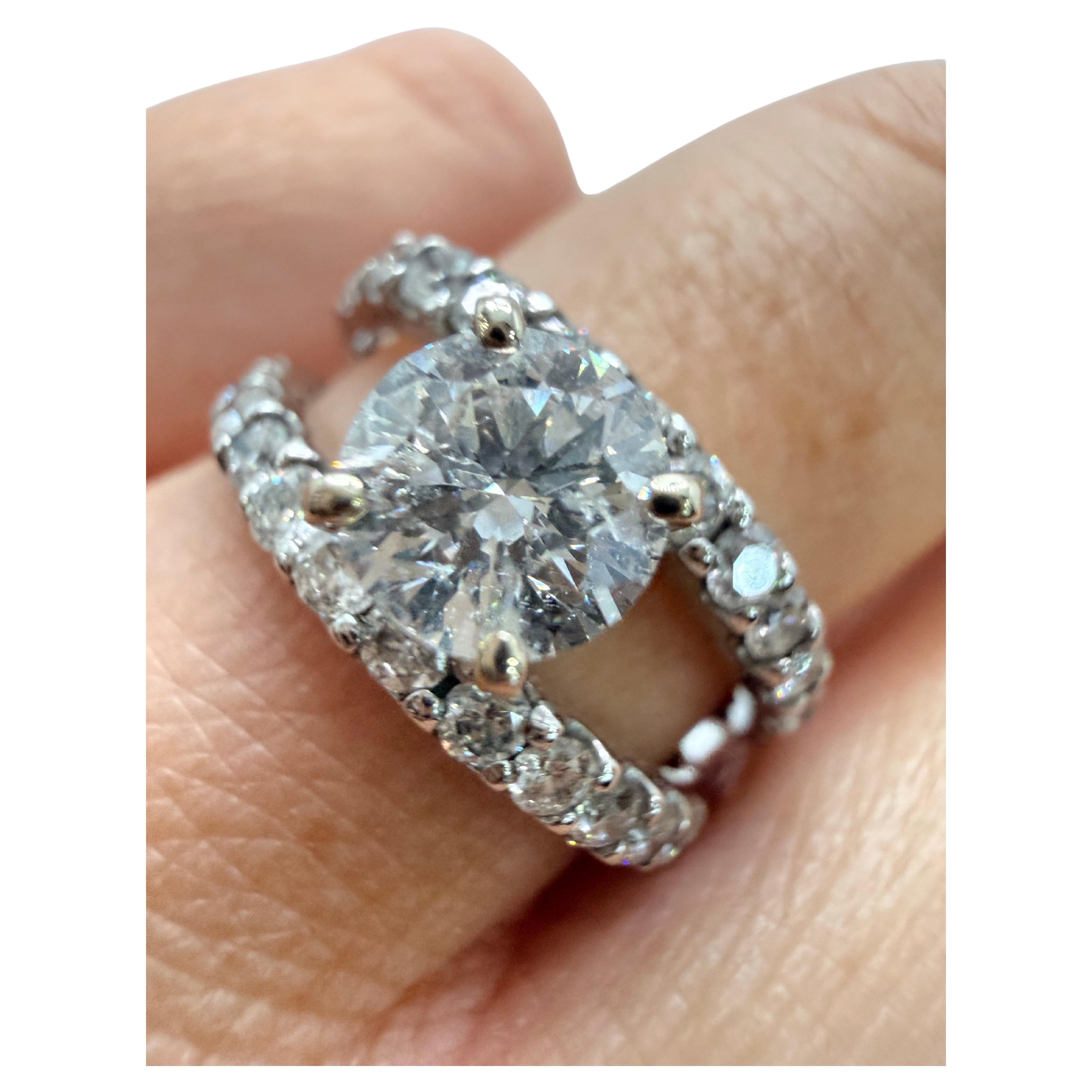 Bague à gros diamants en or 14KT look designer