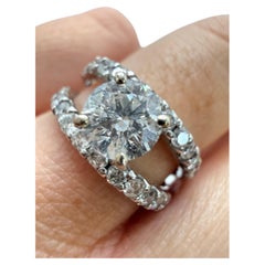 Bague à gros diamants en or 14KT look designer