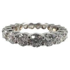 Huge Diamond Ring 3.43Carat 14K White Gold Size 6 Stacking Eternity Diamond Ring