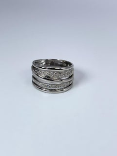 Huge Diamond ring Wide top 14mm top diamond ring 18KT white gold cocktail ring