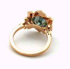 Huge Diamond Sunflower ring 14KT gold 10mm center